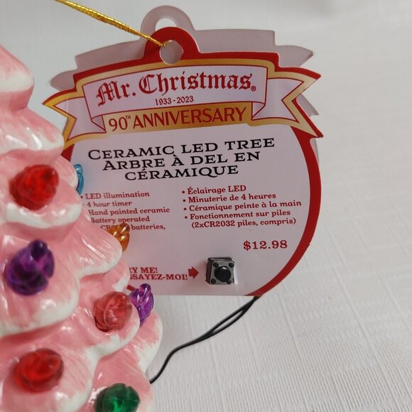 Mr. Christmas 5" Nostalgic Ceramic Lit Tree Ornament, PINK, Christmas or… - Picture 3 of 6